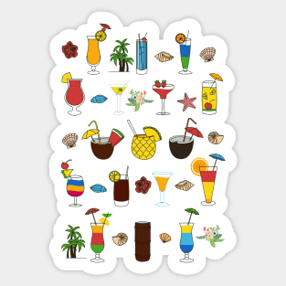 Summer Cocktails Digital Art Sticker